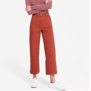 Everlane High Rise Wide Leg Crop Pant Faded Red